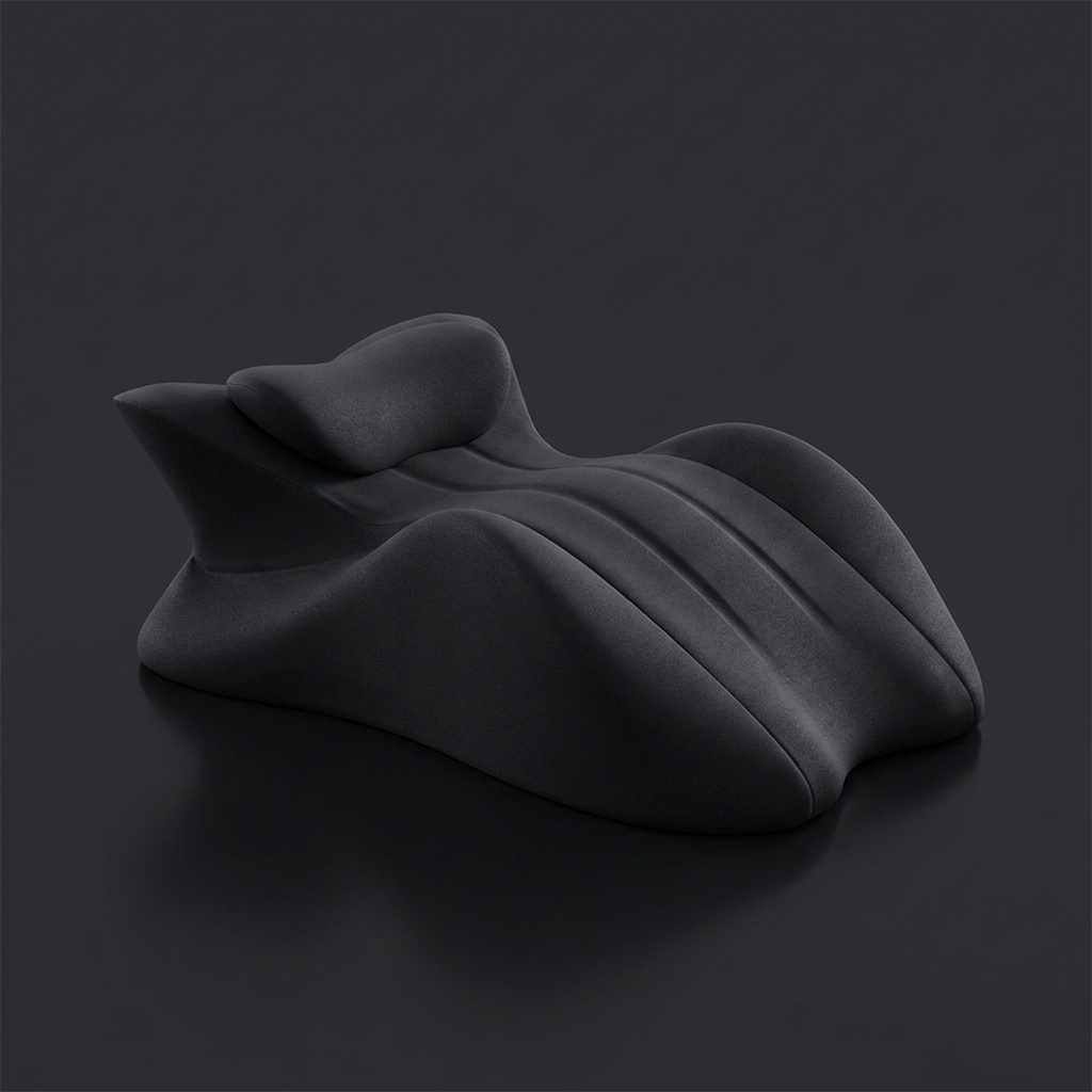 Coussin Élova noir, packshot studio