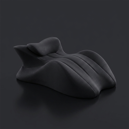 Coussin Élova noir, packshot studio
